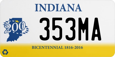 IN license plate 353MA