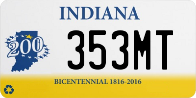 IN license plate 353MT