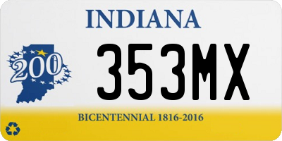 IN license plate 353MX