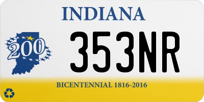 IN license plate 353NR