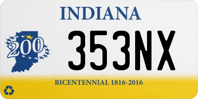 IN license plate 353NX