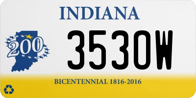 IN license plate 353OW