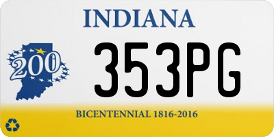 IN license plate 353PG