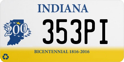 IN license plate 353PI