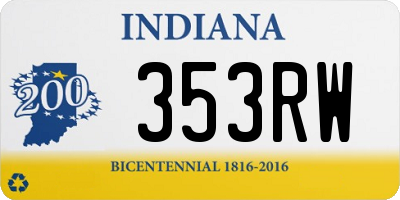 IN license plate 353RW