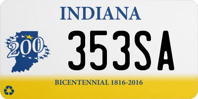 IN license plate 353SA