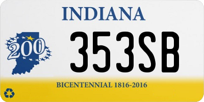 IN license plate 353SB