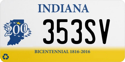 IN license plate 353SV