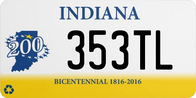 IN license plate 353TL