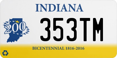 IN license plate 353TM