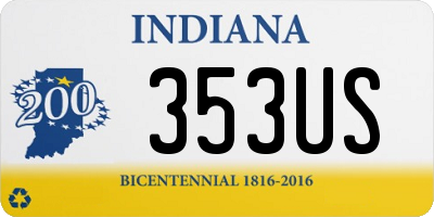 IN license plate 353US