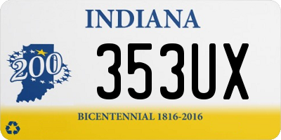 IN license plate 353UX