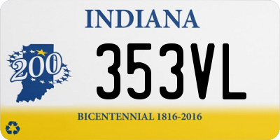 IN license plate 353VL