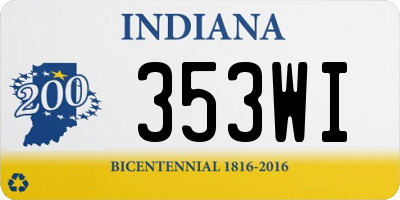 IN license plate 353WI