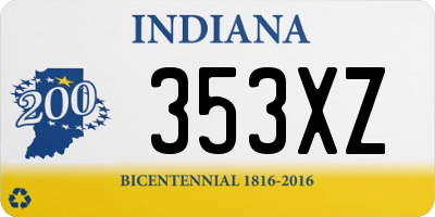 IN license plate 353XZ