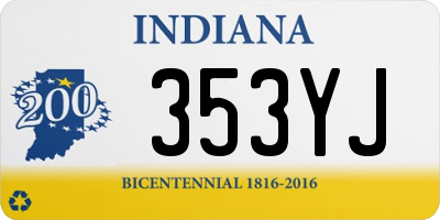 IN license plate 353YJ