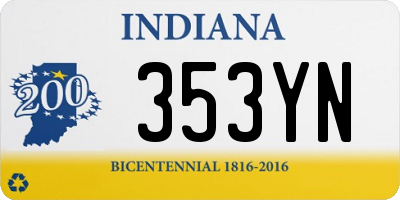 IN license plate 353YN