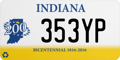 IN license plate 353YP