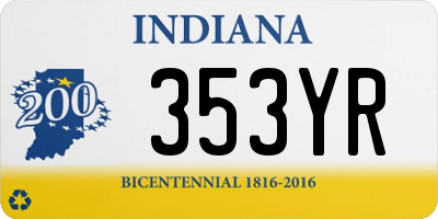 IN license plate 353YR