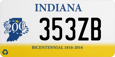 IN license plate 353ZB