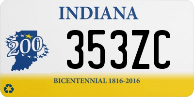 IN license plate 353ZC