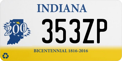 IN license plate 353ZP