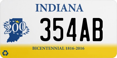 IN license plate 354AB