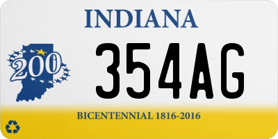 IN license plate 354AG