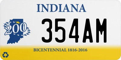 IN license plate 354AM