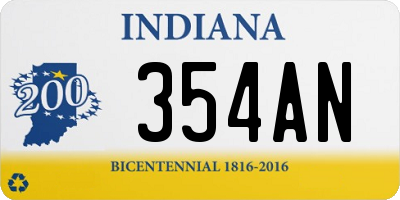 IN license plate 354AN