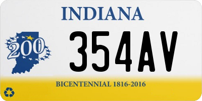 IN license plate 354AV