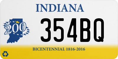 IN license plate 354BQ