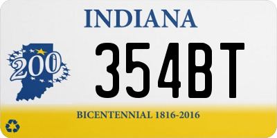 IN license plate 354BT