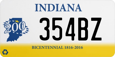 IN license plate 354BZ