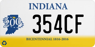 IN license plate 354CF