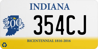 IN license plate 354CJ