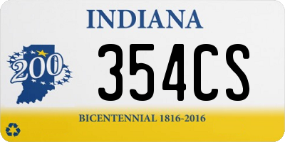 IN license plate 354CS