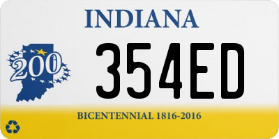 IN license plate 354ED