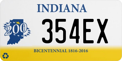 IN license plate 354EX