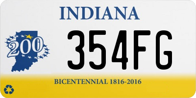 IN license plate 354FG