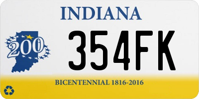 IN license plate 354FK