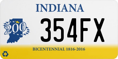 IN license plate 354FX