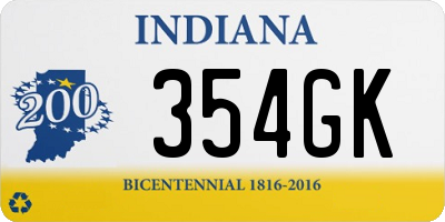 IN license plate 354GK