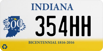 IN license plate 354HH