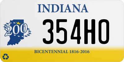 IN license plate 354HO