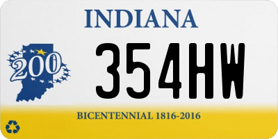 IN license plate 354HW