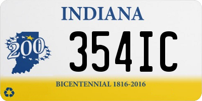 IN license plate 354IC