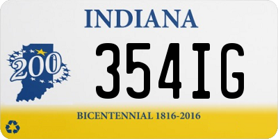 IN license plate 354IG