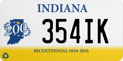 IN license plate 354IK