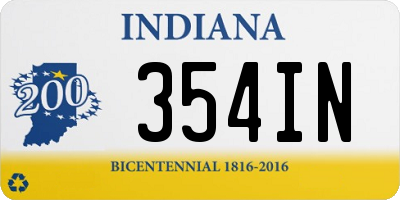 IN license plate 354IN